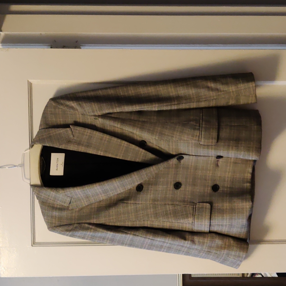 Babaton Gray Plaid Blazer